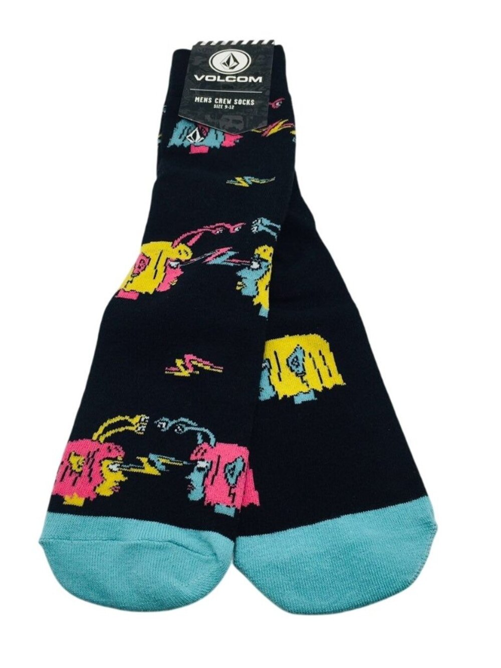 Volcom True Men’s Alien Crew Socks 9-12 Lightning Bolts & Aliens